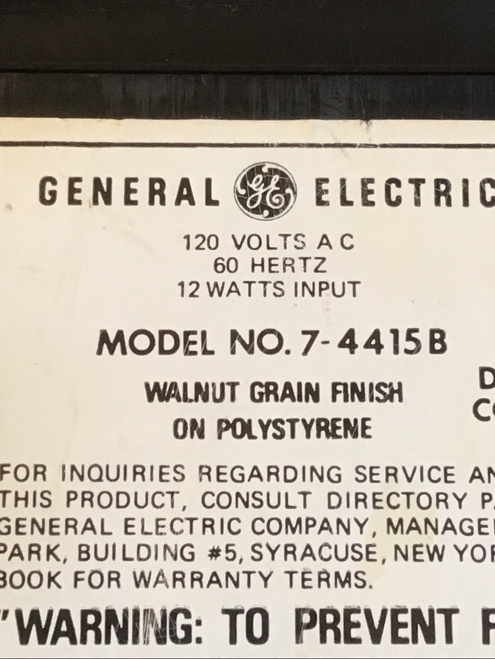 Vintage General Electric AM/FM Flip Clock Radio Alarm, model no. 7-4415B Works - Picture 10 of 15